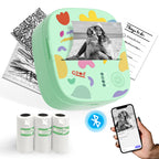 XenGro AHM2 Mini Sticker Printer for Kids – Portable Bluetooth Thermal Printer for Creative Crafts, Journals & Fun DIY Gifts