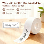 XenGro AH-P05 Thermal Label Tape Refills (3 Rolls) | 14 × 40 mm Self-Adhesive Labels