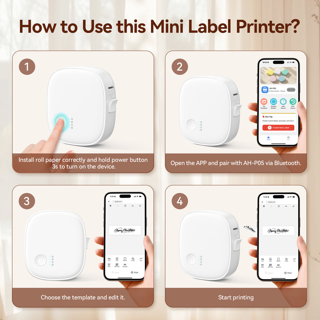 Step-by-step guide for using XENGRO Bluetooth thermal label maker