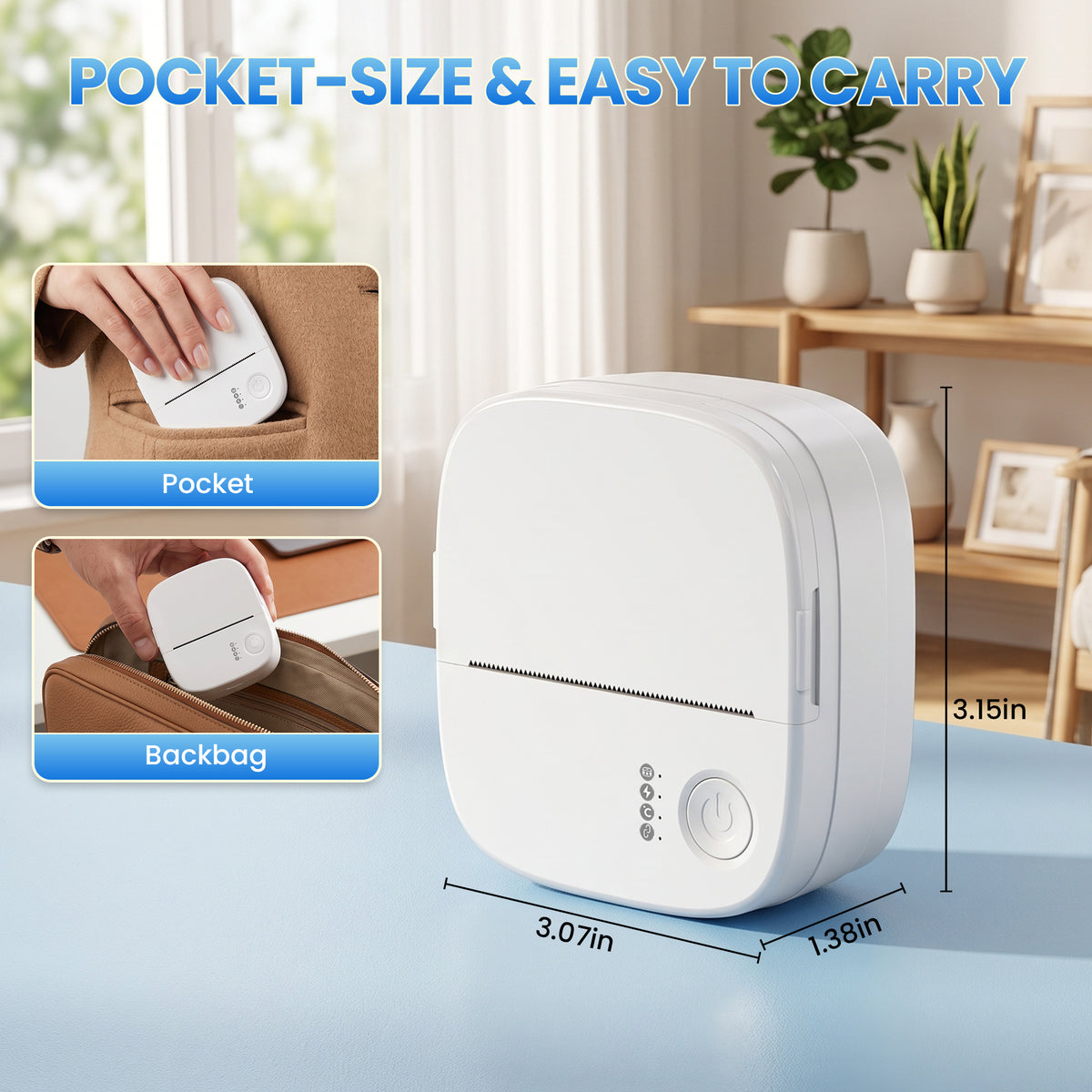 XenGro AHM3 Mini Sticker Printer for Kids – Portable Bluetooth Thermal Printer