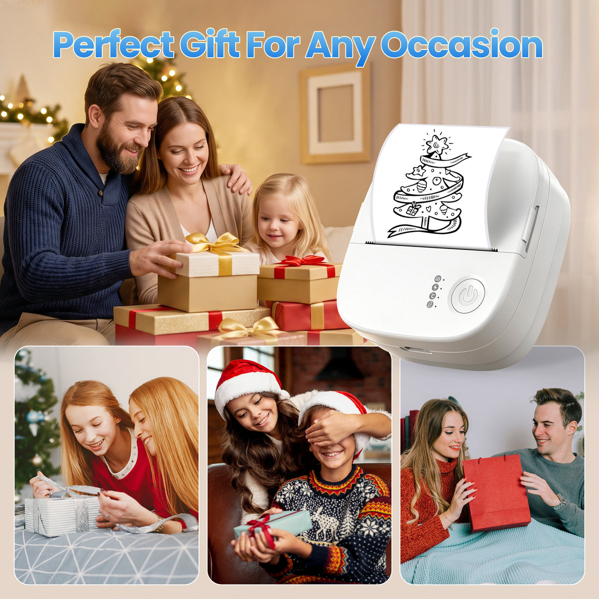 XenGro AHM3 Mini Sticker Printer for Kids – Portable Bluetooth Thermal Printer